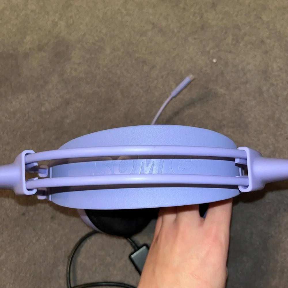 SOMIC purple cat ear headphones
